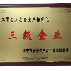 工貿(mào)企業(yè)安全生產(chǎn)標(biāo)準(zhǔn)化三級企業(yè)